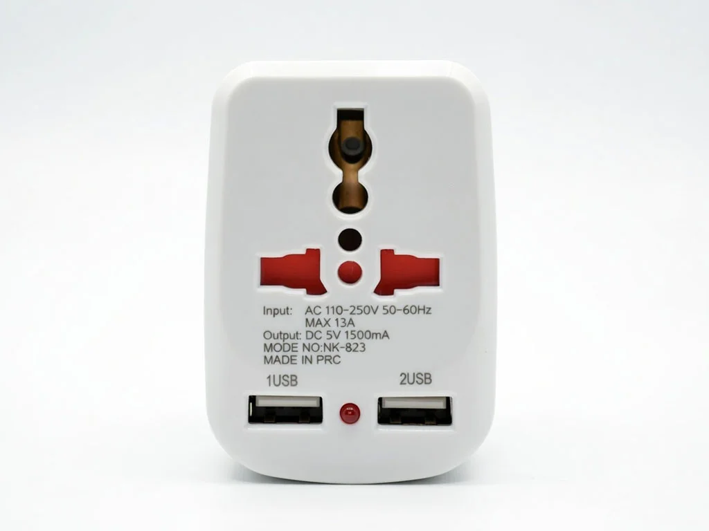 Универсальный переходник тройник с 2 USB: Schuko + NEMA 1-15 для Европы, США, Японии | Быстрая зарядка и розетки