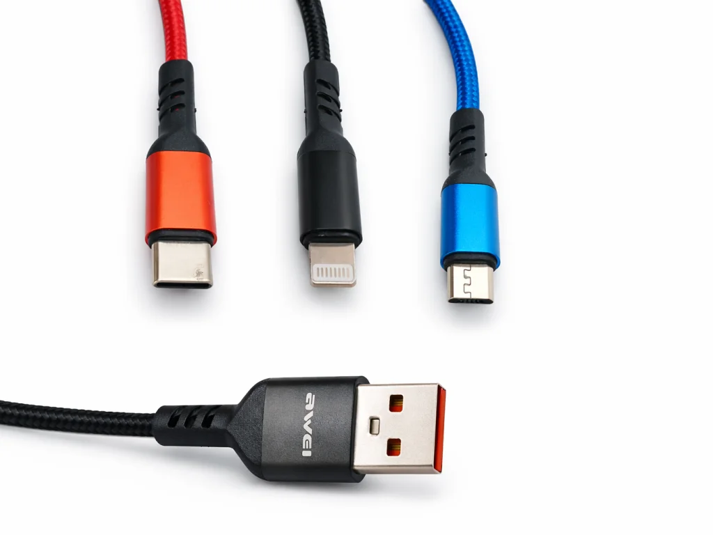 Кабель для зарядки AWEI CL-971 3 в 1 USB – Type-C / Lightning / Micro USB 2.4A 1.2 м