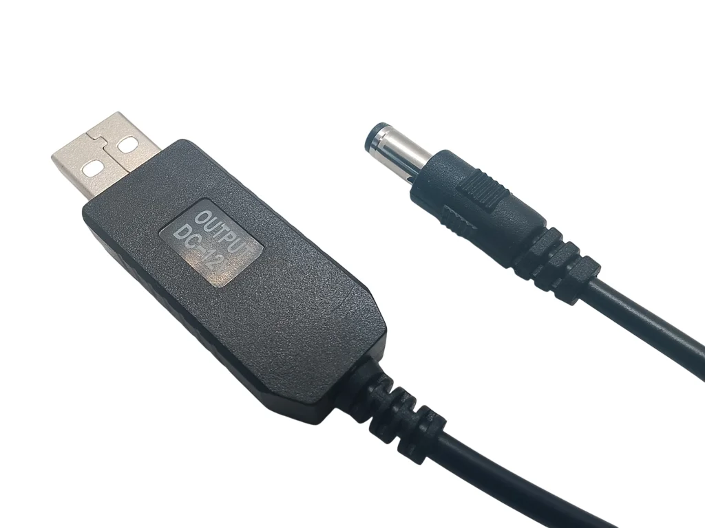 USB кабель питания 5V → 12V с разъёмом 2.1×5.5 мм