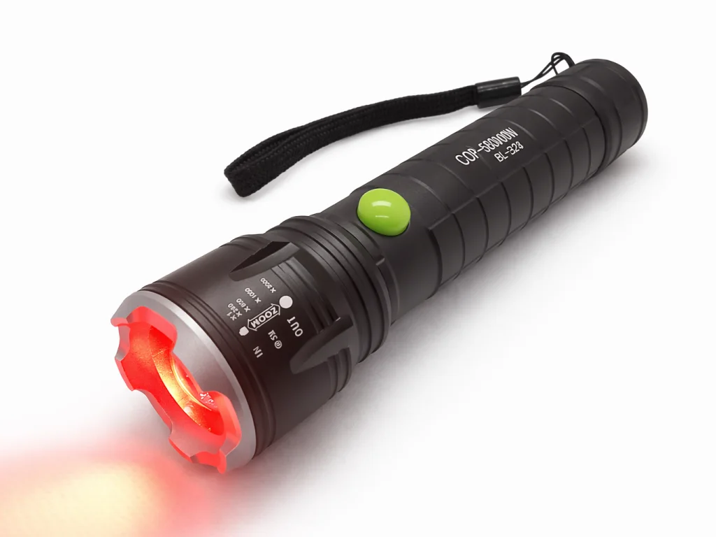 Фонарь Bailong BL-B23 с красным светом USB, аккумулятор 18650